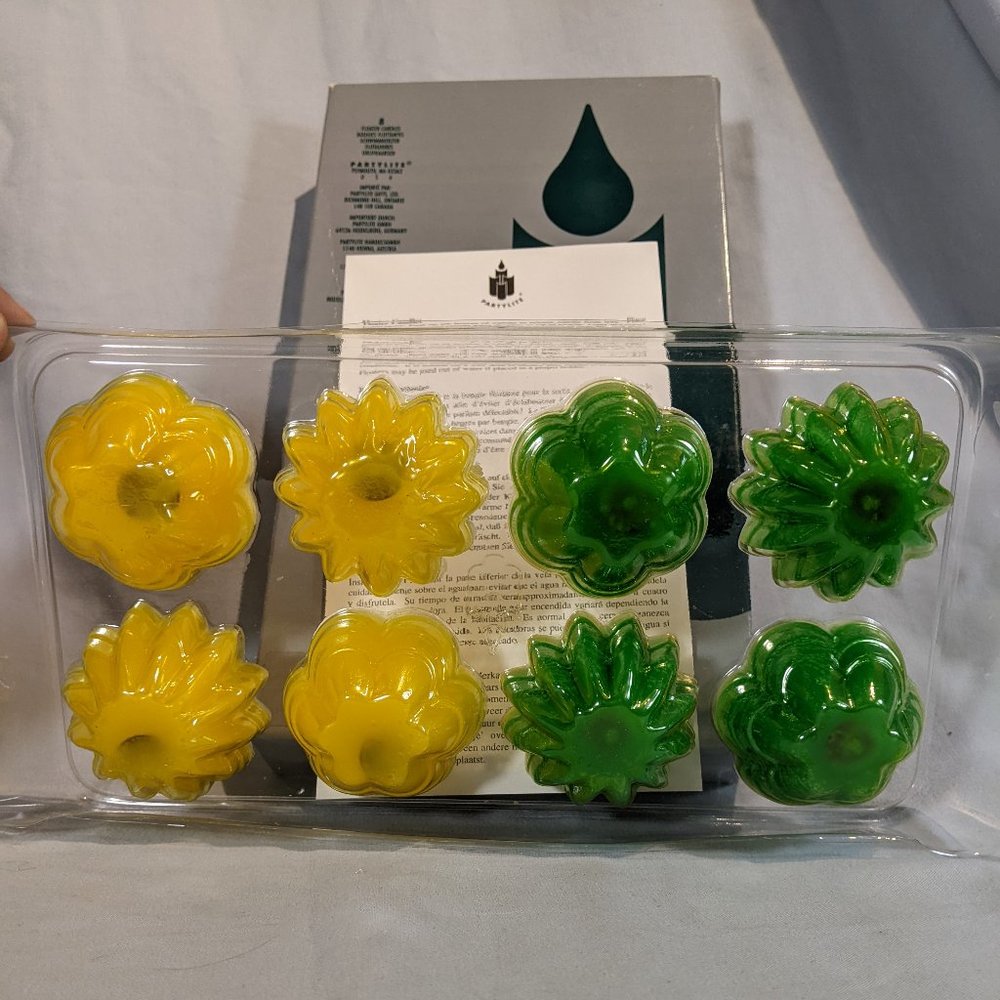 NIB! Rare! PartyLite Floater Candles F1000 Lemon & Kiwi ,Yellow & Green Flowers - Picture 8 of 9